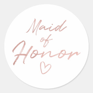 Maid of Honour - Rose Gold faux foil sticker
