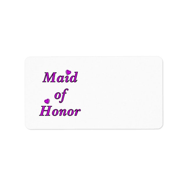 Maid of Honour Simply Love Label (Front)