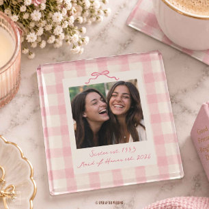 Maid of Honour Sister Bridesmaid Wedding Favour Pi Glass Coaster