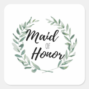 Maid of honour square sticker