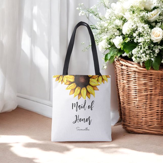 Maid of Honour Sunflower Wedding    Tote Bag (Creator Uploaded)