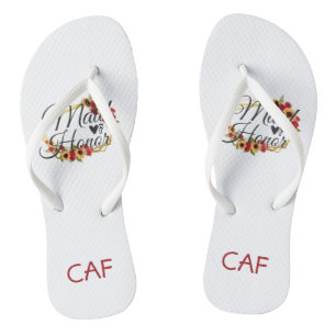 Maid of Honour Sunflowers Roses Floral Gift  Thongs