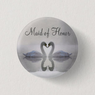 Maid of Honour ~ Swans in Love Button