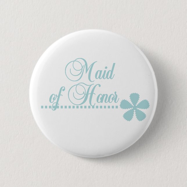 Maid of Honour Teal Elegance 6 Cm Round Badge (Front)