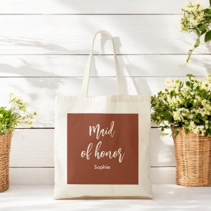 Maid of Honour Terracotta Brown Tote Bag