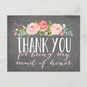 Maid of Honour Thank You Bridesmaid Card