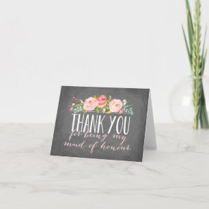 Maid of Honour Thank You   Bridesmaid Card