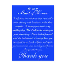 Maid of Honour Thank you