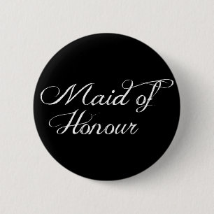 Maid of Honour Wedding Badge Pin Button