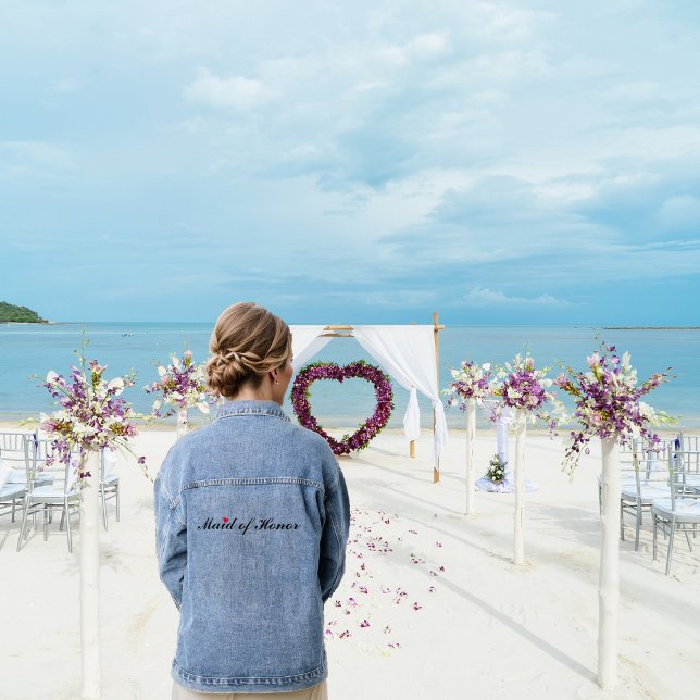 Maid of Honour Wedding Bridal Bachelorette Party Denim Jacket (Maid of Honor Wedding Bridal Bachelorette Party Denim Jacket)