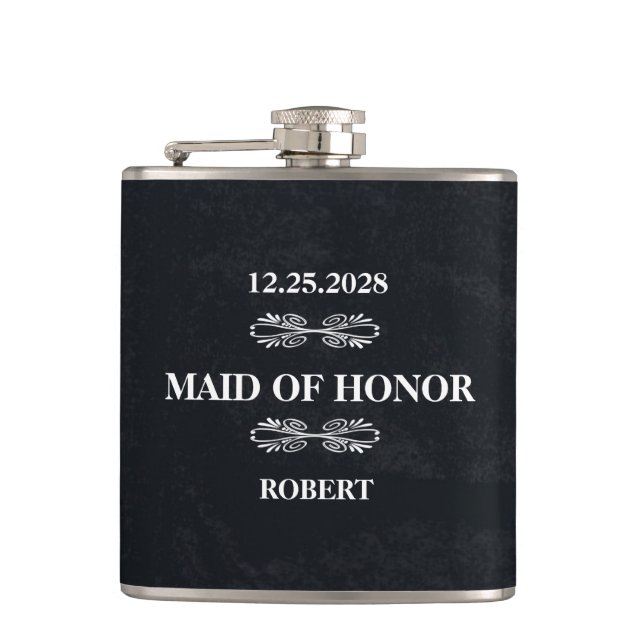 Maid of Honour Wedding Hip Flask (Front)