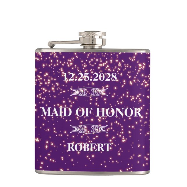 Maid of Honour Wedding Hip Flask (Front)