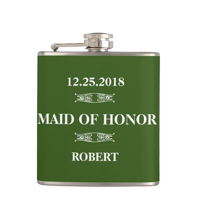 Maid of Honour Wedding Hip Flask (Front)