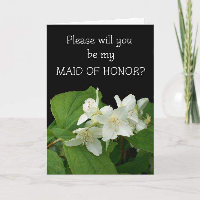 Maid of Honour  Wedding Invitation Card (Front)