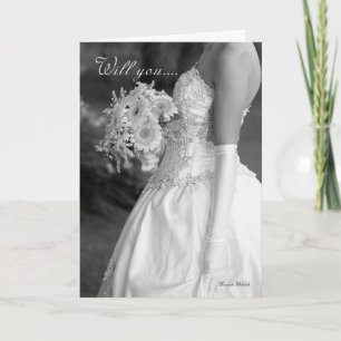 Maid of Honour, will you be my bridesmaid black an Invitation
