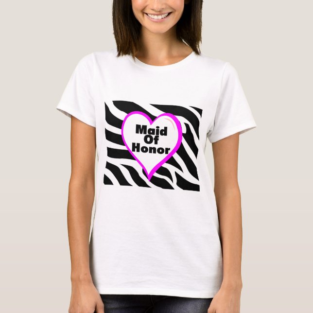 Maid Of Honour Zebra Stripes T-Shirt (Front)