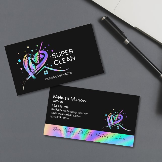 Maid Residential and Commercial Cleaning Duster Bu Business Card (Creator Uploaded)