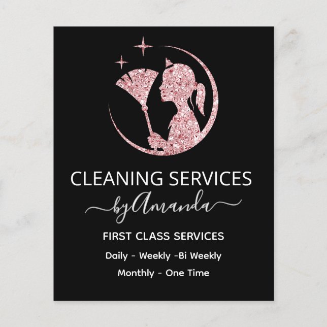  Maid Rose Pink Cleaning Service Flyer (Front)