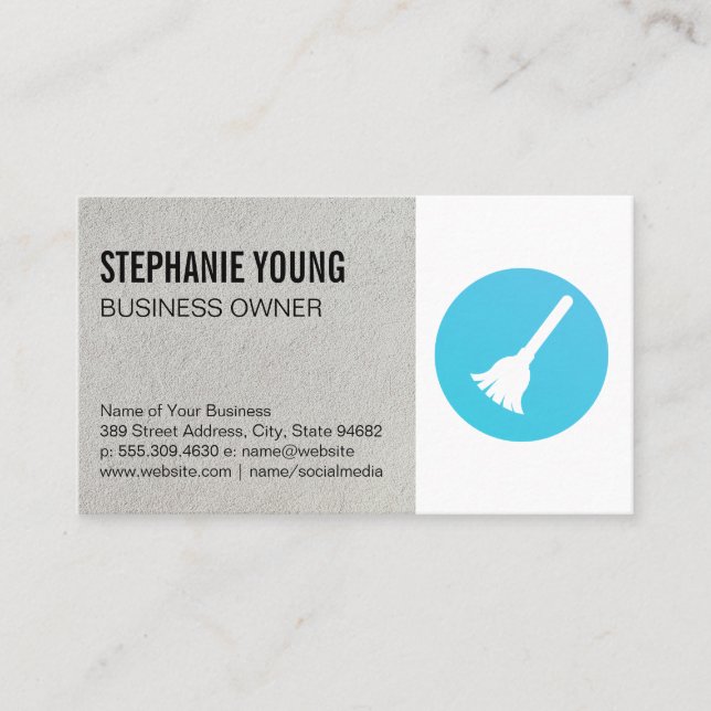 Maid Service | Broom Lotion Business Card (Front)