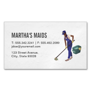 Maid Service Cleaners Magnetic Business Card