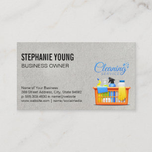 Maid Service Cleaning Spray and Service Business Card