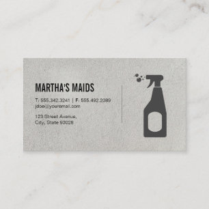 Maid Service   Cleaning Spray Business Card