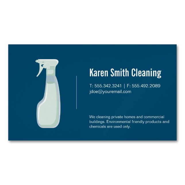 Maid Service | Cleaning Spray Magnetic Business Card (Front)