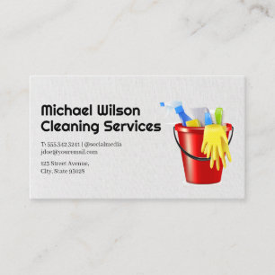 Maid Service Cleaning Supplies Business Card