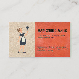 Maid Service Leather Background Business Card