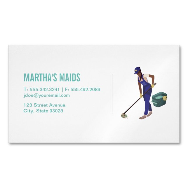 Maid Service Magnetic Business Card (Front)