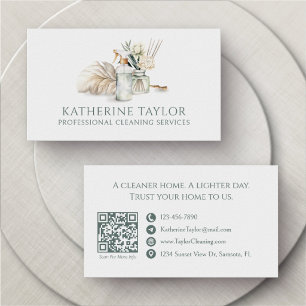 Maid Service Professional Cleaning Business Card