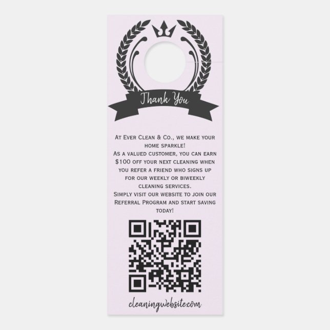 Maid Service Referral Door Hanger (Back)