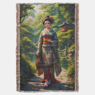 Maiden of the Green Garden Throw Blanket