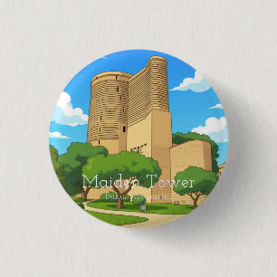 Maiden Tower, Baku Azerbaijan 3 Cm Round Badge