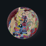 Maiden (Virgin), Gustav Klimt, Vintage Art Nouveau 6 Cm Round Badge<br><div class="desc">The Maiden (aka The Virgin) (1913) by Gustav Klimt is a vintage Victorian Era Art Nouveau fine art symbolism portrait painting. Several women yawning, stretching and sleeping in a bed covered with colourful mosaic pattern blankets. About the artist: Gustav Klimt (1862-1918) was an Austrian Symbolist painter and one of the...</div>