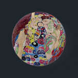 Maiden (Virgin), Gustav Klimt, Vintage Art Nouveau 6 Cm Round Badge<br><div class="desc">The Maiden (aka The Virgin) (1913) by Gustav Klimt is a vintage Victorian Era Art Nouveau fine art symbolism portrait painting. Several women yawning, stretching and sleeping in a bed covered with colourful mosaic pattern blankets. About the artist: Gustav Klimt (1862-1918) was an Austrian Symbolist painter and one of the...</div>
