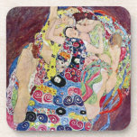 Maiden (Virgin), Gustav Klimt, Vintage Art Nouveau Coaster<br><div class="desc">The Maiden (aka The Virgin) (1913) by Gustav Klimt is a vintage Victorian Era Art Nouveau fine art symbolism portrait painting. Several women yawning, stretching and sleeping in a bed covered with colourful mosaic pattern blankets. About the artist: Gustav Klimt (1862-1918) was an Austrian Symbolist painter and one of the...</div>