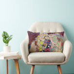 Maiden (Virgin), Gustav Klimt, Vintage Art Nouveau Lumbar Cushion<br><div class="desc">The Maiden (aka The Virgin) (1913) by Gustav Klimt is a vintage Victorian Era Art Nouveau fine art symbolism portrait painting. Several women yawning, stretching and sleeping in a bed covered with colourful mosaic pattern blankets. About the artist: Gustav Klimt (1862-1918) was an Austrian Symbolist painter and one of the...</div>