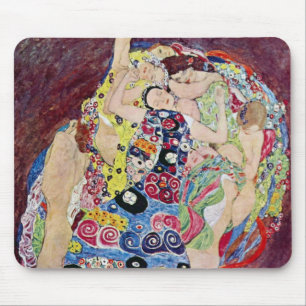 Maiden (Virgin), Gustav Klimt, Vintage Art Nouveau Mouse Pad