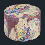 Maiden (Virgin), Gustav Klimt, Vintage Art Nouveau Pouf<br><div class="desc">The Maiden (aka The Virgin) (1913) by Gustav Klimt is a vintage Victorian Era Art Nouveau fine art symbolism portrait painting. Several women yawning, stretching and sleeping in a bed covered with colourful mosaic pattern blankets. About the artist: Gustav Klimt (1862-1918) was an Austrian Symbolist painter and one of the...</div>