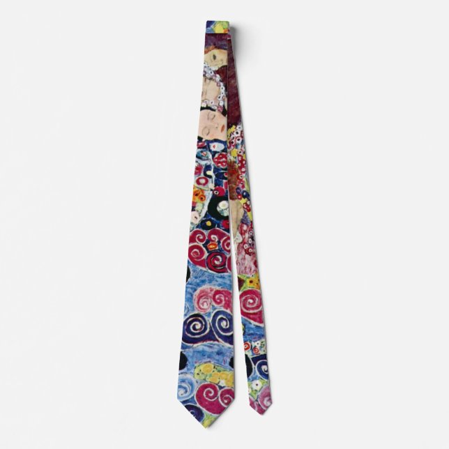 Maiden (Virgin), Gustav Klimt, Vintage Art Nouveau Tie (Front)