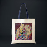 Maiden (Virgin), Gustav Klimt, Vintage Art Nouveau Tote Bag<br><div class="desc">The Maiden (aka The Virgin) (1913) by Gustav Klimt is a vintage Victorian Era Art Nouveau fine art symbolism portrait painting. Several women yawning, stretching and sleeping in a bed covered with colourful mosaic pattern blankets. About the artist: Gustav Klimt (1862-1918) was an Austrian Symbolist painter and one of the...</div>