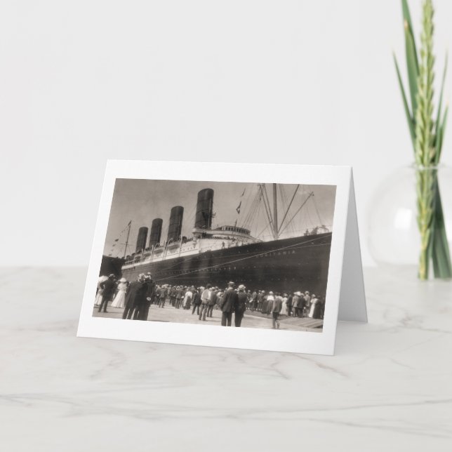 Maiden Voyage of RMS Lusitania, 13 Septemeber 1907 Card (Front)