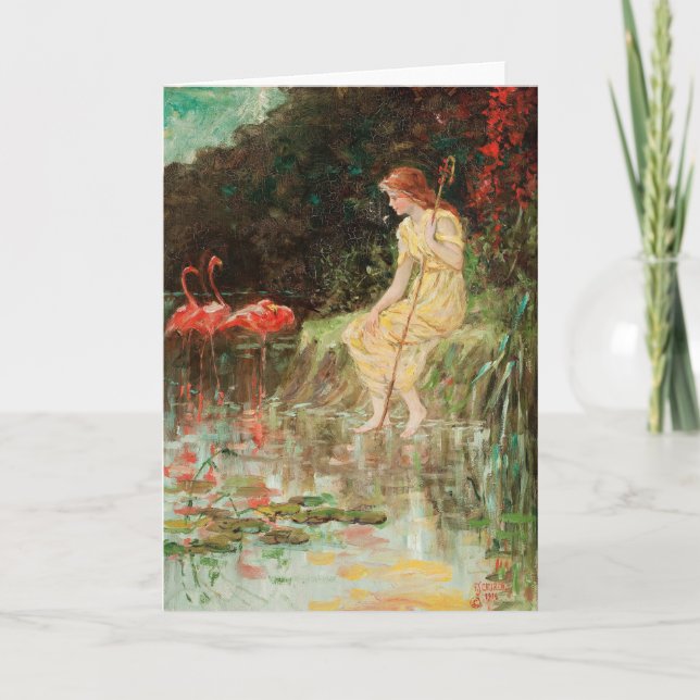 Maiden with Flamingos | Frederick Stuart Church Card (Front)