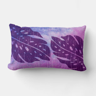Maikai Hawaiian Monstera Leaf Tie-Dye Blend Lumbar Cushion