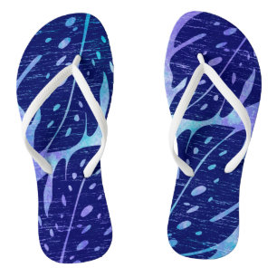 Maikai Hawaiian Monstera Leaf Tie-Dye Blend Thongs