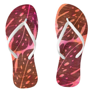 Maikai Hawaiian Monstera Leaf Tie-Dye Blend Thongs
