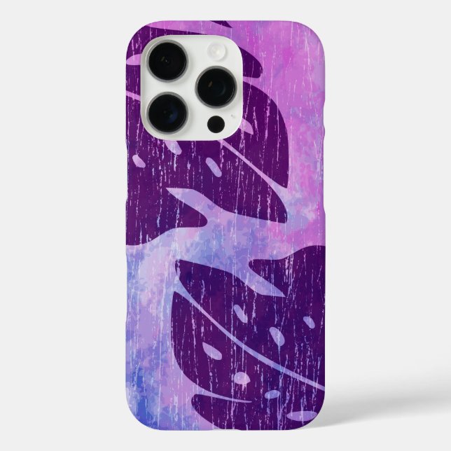 Maikai Hawaiian Monstera Leaf Tie-Dye Blend Violet Case-Mate iPhone Case (Back)