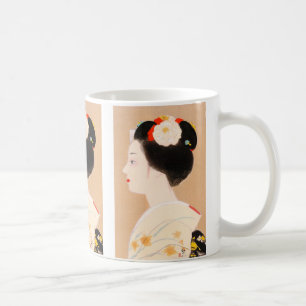 Maiko japanese girl in kimono lady woman geisha coffee mug