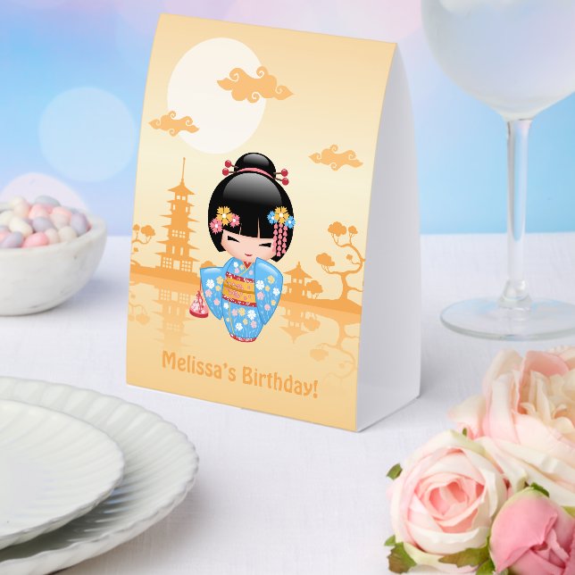 Maiko Kokeshi Cute Japanese Geisha Yellow (Insitu(Wedding))